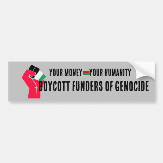Boycot genocide bumpersticker (Voorkant)