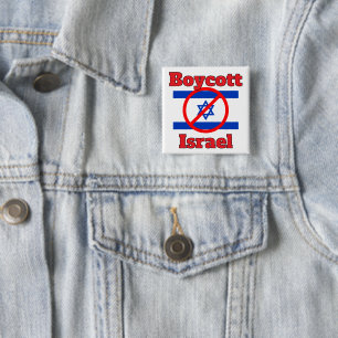 Boycot Israël-knop Vierkante Button 5,1 Cm