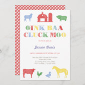 boycot , zoo party , boerderij nodigt uit kaart (Voorkant / Achterkant)