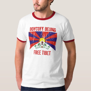 Boycott Beijing Free Tibet T-shirt - Gepersonalise