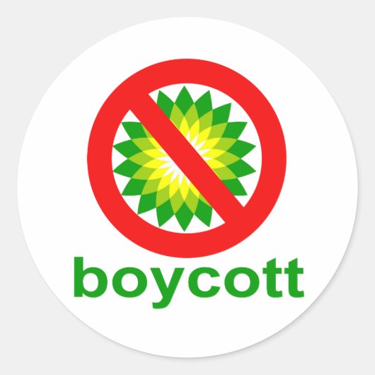 Boycott BP Ronde Sticker (Voorkant)