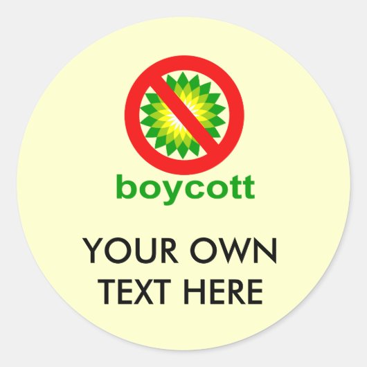 Boycott BP Ronde Sticker (Voorkant)