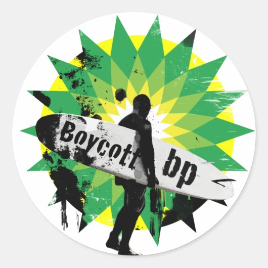 Boycott bp ronde sticker (Voorkant)
