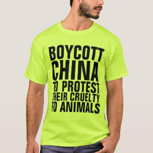 BOYCOTT CHINA VOOR DE BESCHERMING VAN DIERLIJKE CR T-SHIRT