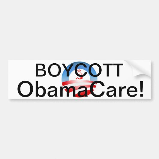 Boycott Obamacare! Bumpersticker (Voorkant)