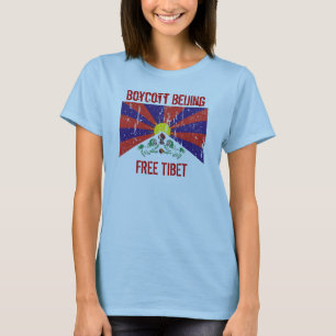 Boycott Pékin T-shirt Tibet libre - Customisé