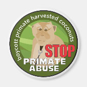 Boycott Primate-Harvested Coconuts Magneet (Voorkant)