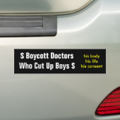 Boycottdocenten die jongens snijden bumpersticker (Op auto)