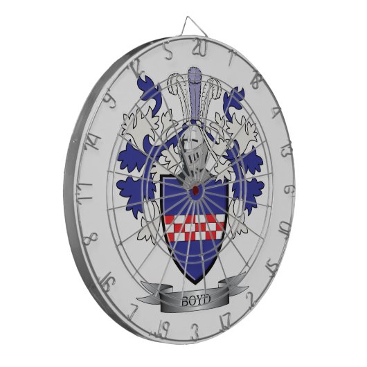 Boyd Family Crest Coat of Arms Dartbord (Voorkant Links)