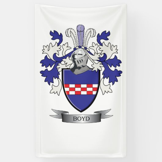 Boyd Family Crest Coat of Arms Spandoek (Verticaal)