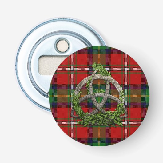 Boyd Tartan en Keltische Trinity Knot Button Flesopener (Voorkant)