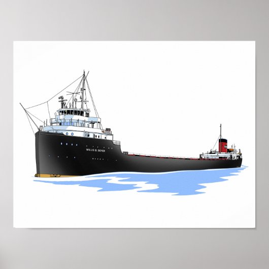 Boyer Republic Steel Lake freighter Willis B. Poster (Voorkant)