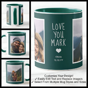 Boyfriend Love You Foto's Modern Groen C21 & Wit Mok