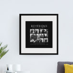 Boyfriend Together Forever Photo Collage<br><div class="desc">Les souvenirs font les meilleurs cadeaux, les petites amies et les petits amis vont adorer cette photo collage réfléchie et moderne, pour la journée des valentines, anniversaire, anniversaire et toute autre ocassion spéciale. L'impression présente 9 photos, le texte modèle 'BOYFRIEND, FOREVER Together', sur un arrière - plan noir d'un côté...</div>