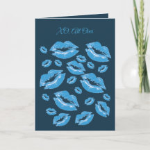 Boyish Blue Lip Print Flirtatious Fun