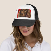 Boykin Spaniel Color Block Trucker Pet (In situ)