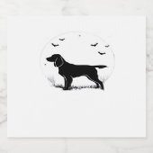 Boykin Spaniel Dog - Halloween Moon Silhouette Cla Sparkling Wijnetiket (Enkel label)