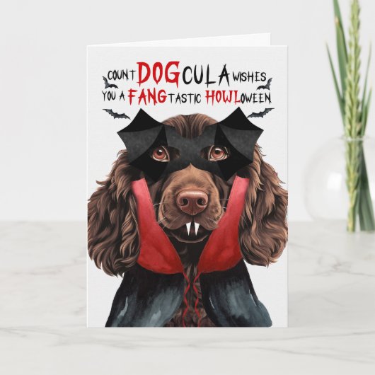 Boykin Spaniel Hond Grappige Graaf HondCula Hallow Feestdagen Kaart (Voorkant)