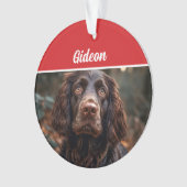 Boykin Spaniel Hond Vakantie Foto Kerstmis Ornament (voorkant)