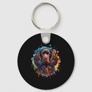 Boykin Spaniel-honden kunst Comfort Kleuren Volwas Sleutelhanger