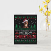 Boykin Spaniel Hondenliefhebbers Santa Hat Kerstbo Kaart (Gele Bloem)