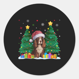 Boykin Spaniel Hondenliefhebbers Santa Hat Lelijke Ronde Sticker