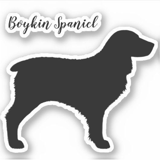 Boykin Spaniel Hondenras Silhouet Vinyl Sticker (Voorkant)