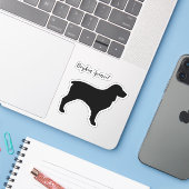 Boykin Spaniel Hondenras Silhouet Vinyl Sticker (Laptop met iPhone)