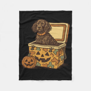 Boykin Spaniel in Camo Cooler Pumpkin Hunting Dog Fleece Deken
