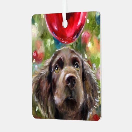 Boykin Spaniel Puppy Ornament Kerstmis "Wish" (Voorkant links)