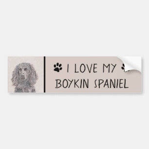 Boykin Spaniel Schilderen - Kute Original Dog Art Bumpersticker