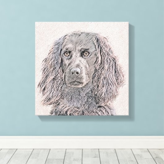Boykin Spaniel Schilderen - Kute Original Dog Art Canvas Afdruk (Insitu (Houten vloer))