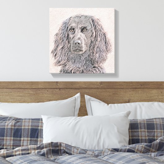 Boykin Spaniel Schilderen - Kute Original Dog Art Canvas Afdruk (Insitu (Slaapkamer))