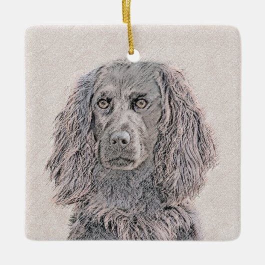 Boykin Spaniel Schilderen - Kute Original Dog Art Keramisch Ornament (Voorkant)