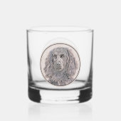 Boykin Spaniel Schilderen - Kute Original Dog Art Whisky Glas (Achterkant)