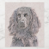 Boykin Spaniel Schilderen - Kute Original Dog Art Wijn Etiket (Enkel label)