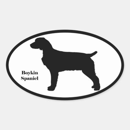 Boykin Spaniel SIlhouette Ovale Sticker (Voorkant)