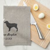 Boykin Spaniel Silhouettes met hart Theedoek (Quarter Fold)