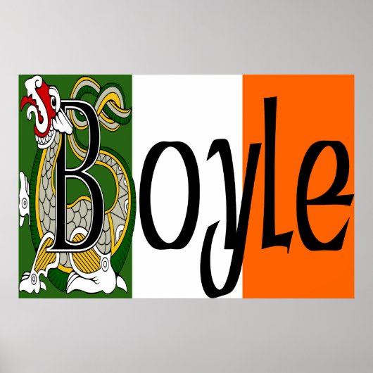 Boyle Celtic Dragon Poster Print (Voorkant)