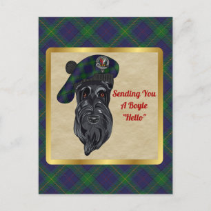 Boyle Clan Badge & Tartan Briefkaart