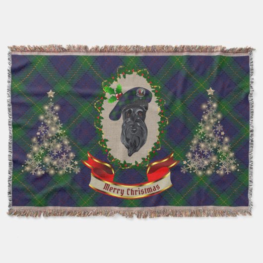 Boyle Scottie Dog Kerstmis Blanket Deken (Voorkant)