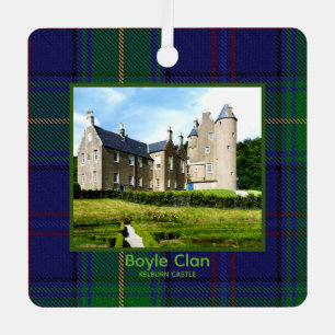 Boyle Scottish Clan's Kelburn Castle Tartan Metalen Ornament