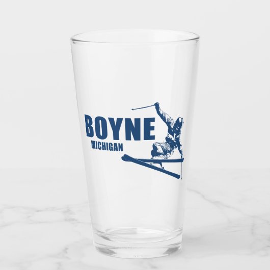 Boyne Mountain Resort Michigan Skier Glas (Voorkant)