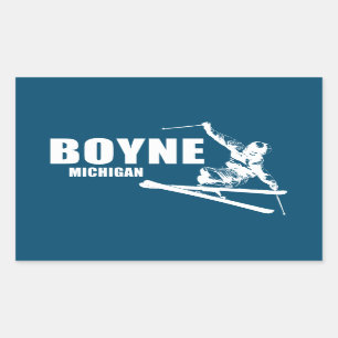 Boyne Mountain Resort Michigan Skier Rechthoekige Sticker