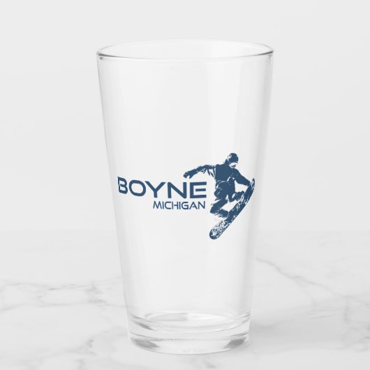 Boyne Mountain Resort Michigan Snowboarder Glas (Voorkant)