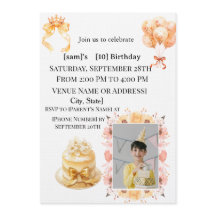 Boy's 10th Birthday Photo Party Invitation | Doubl