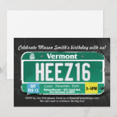 Boy's 16th Birthday Vermont License Invitation (Devant / Derrière)
