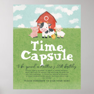 Boys 1st Farm Verjaardag Tijd Capsule Poster