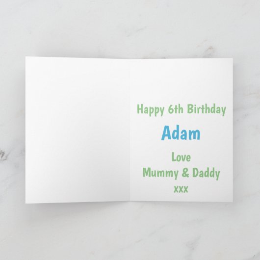 Boys 6e carte d'anniversaire - Robots (Intérieur)