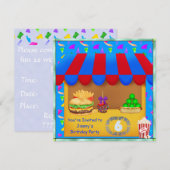 Boys 6th Colorful Birthday Party Invitation Kaart (Voorkant / Achterkant)